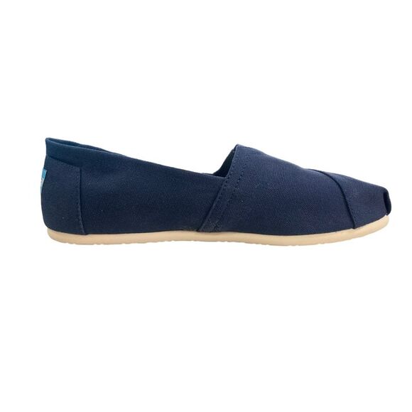 TOMS Women's Slip On Classic Alpargata Casual Cotton Canvas Flats - Navy - Picture 5 of 6